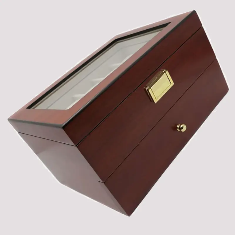 20 Slots Watch Organizer Double Layer Wooden Box And Gift Case